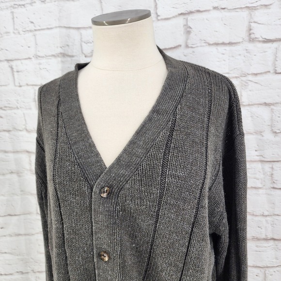 Vintage Knit Cardigan Grandpa Sweater Retro Academia Pockets *Flaws* Medium - Picture 8 of 12